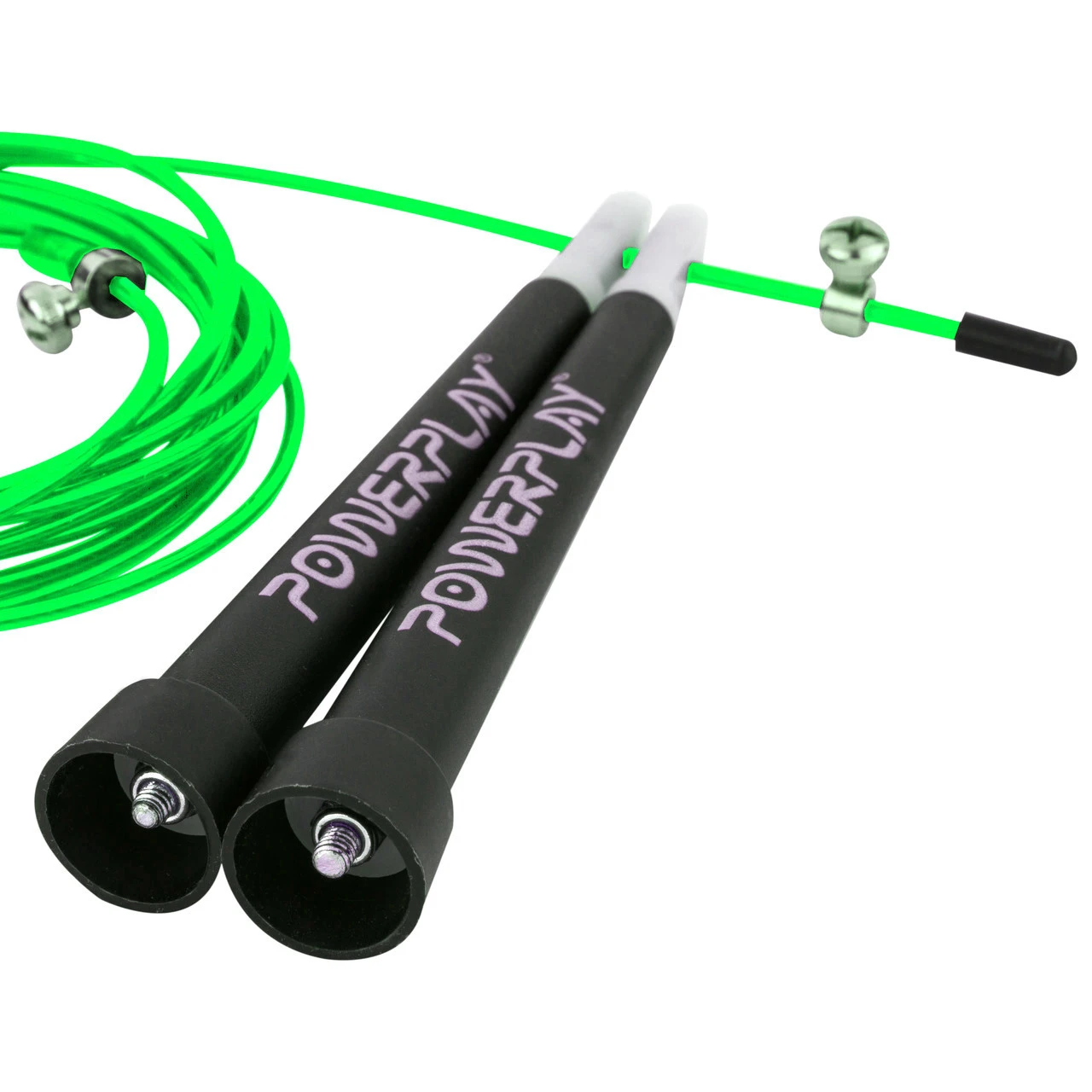 Скакалка швидкісна PowerPlay 4202 Ultra Speed Rope Зелена (2,9m.) — фото 5
