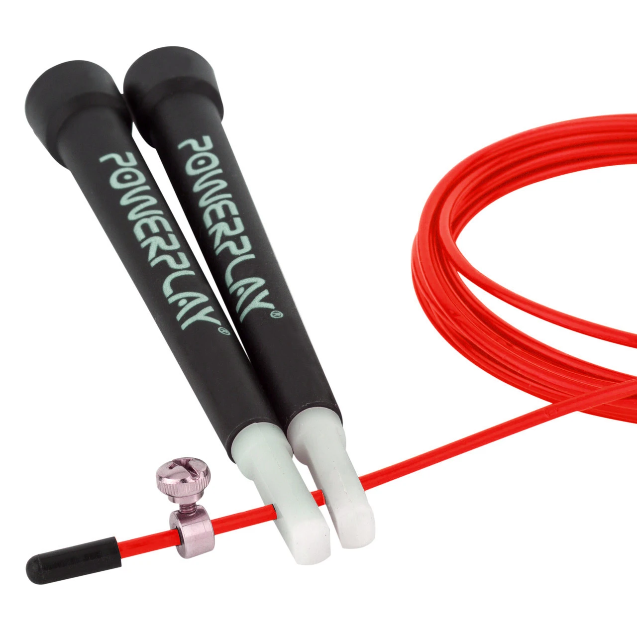 Скакалка швидкісна PowerPlay 4202 Ultra Speed Rope Червона (2,9m.) — фото 4