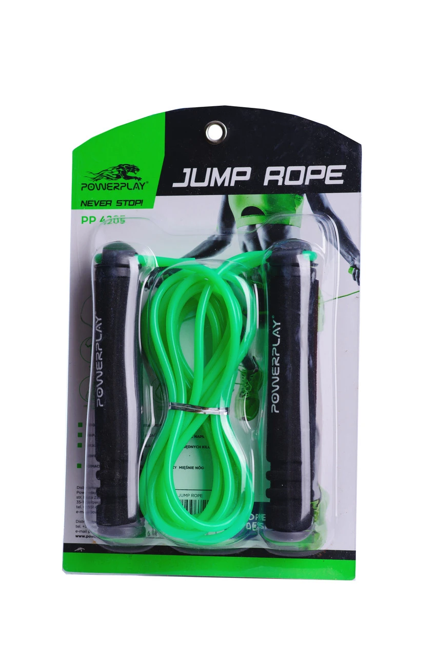 Скакалка PowerPlay 4205 Classic Plus Jump Rope Зелена (2,7m.) — фото 11