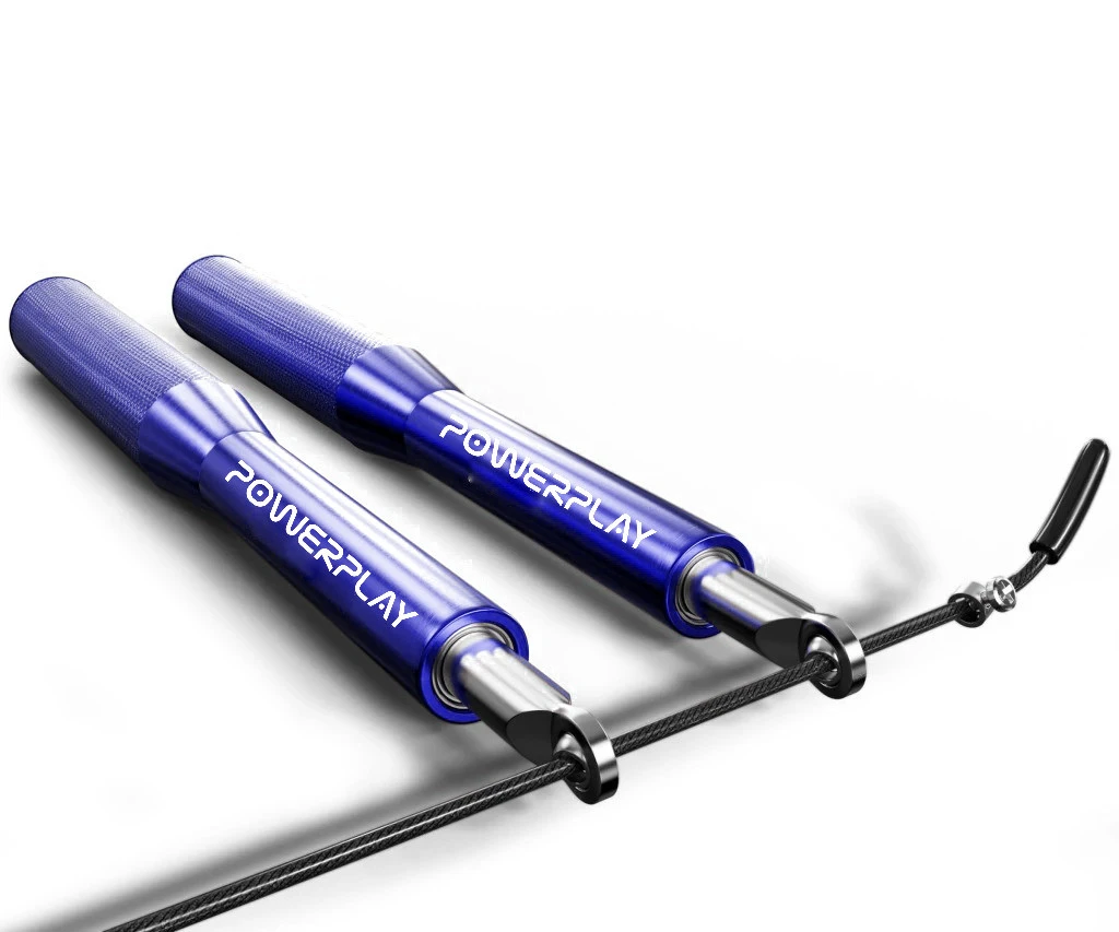 Скакалка швидкісна на підшипниках алюмінієва PowerPlay 4207 Elite Jump Rope Синя (3m.) — фото 3