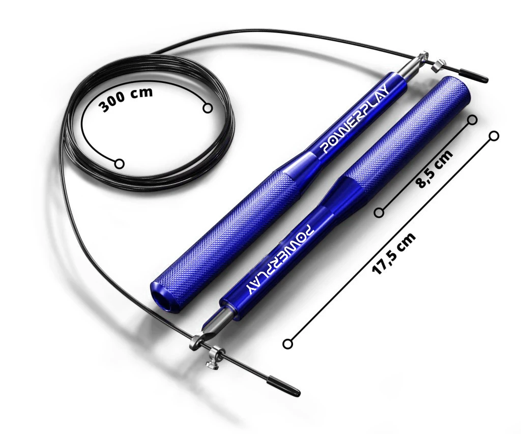 Скакалка швидкісна на підшипниках алюмінієва PowerPlay 4207 Elite Jump Rope Синя (3m.) — фото 5