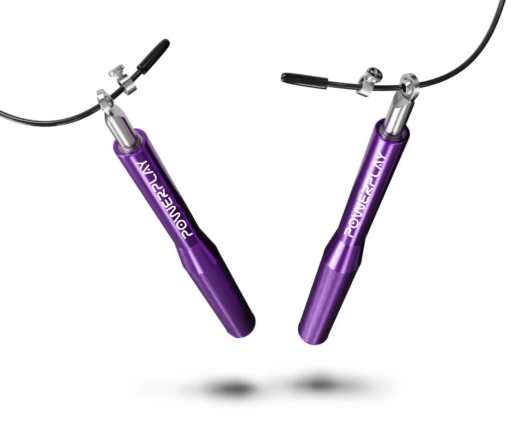 Скакалка швидкісна на підшипниках алюмінієва PowerPlay 4207 Elite Jump Rope Фіолетова (3m.) — фото 3