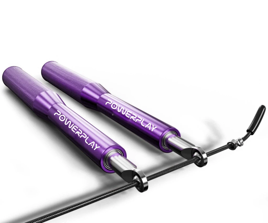 Скакалка швидкісна на підшипниках алюмінієва PowerPlay 4207 Elite Jump Rope Фіолетова (3m.) — фото 4