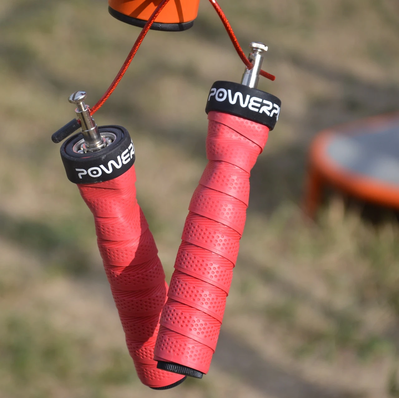 Скакалка швидкісна на підшипниках PowerPlay 4208 Fitness Jump Rope Червона (3m.) — фото 6
