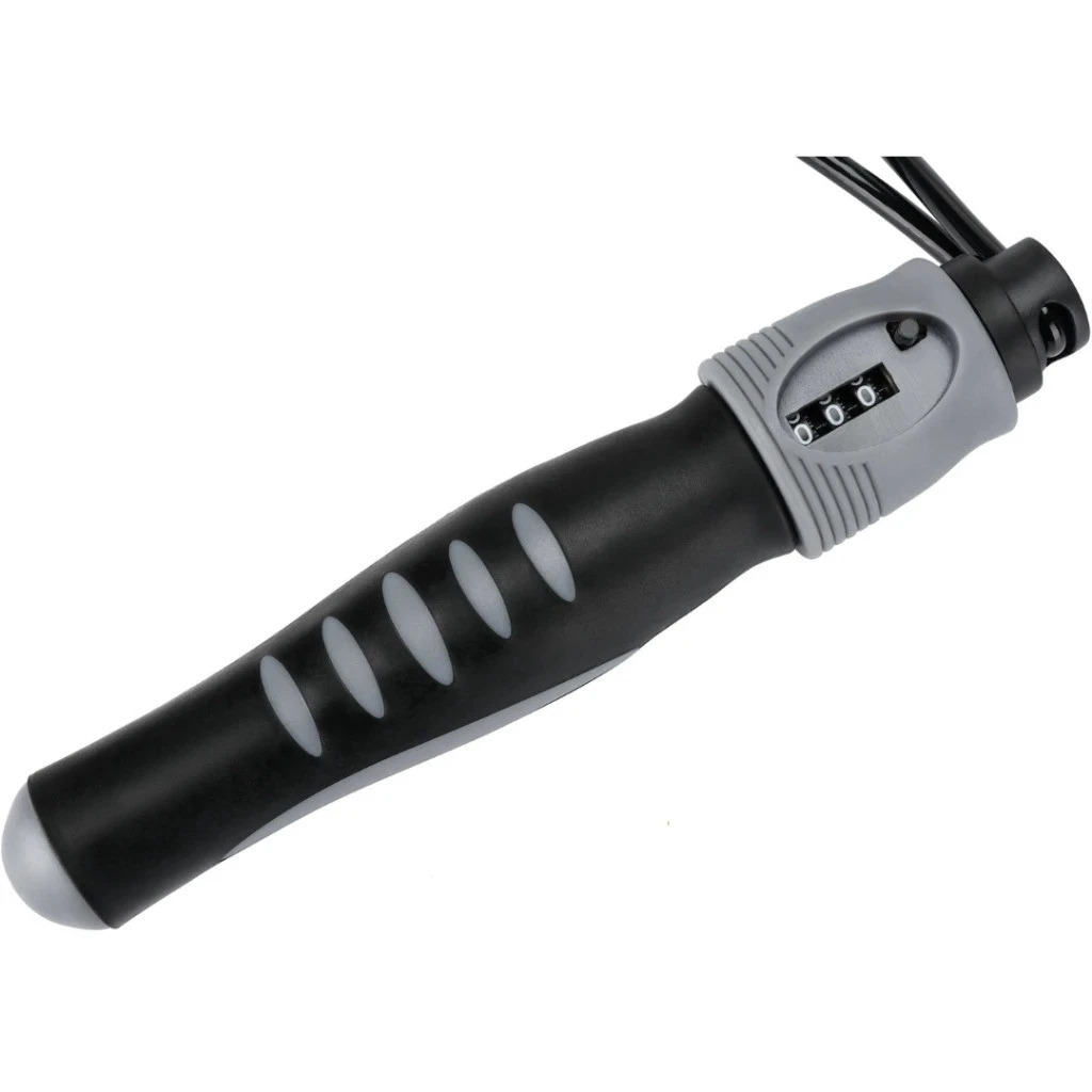 Скакалка з лічильником PowerPlay 4215 Jump Rope With Counter Чорно/Сіра 2.75 см. — фото 6