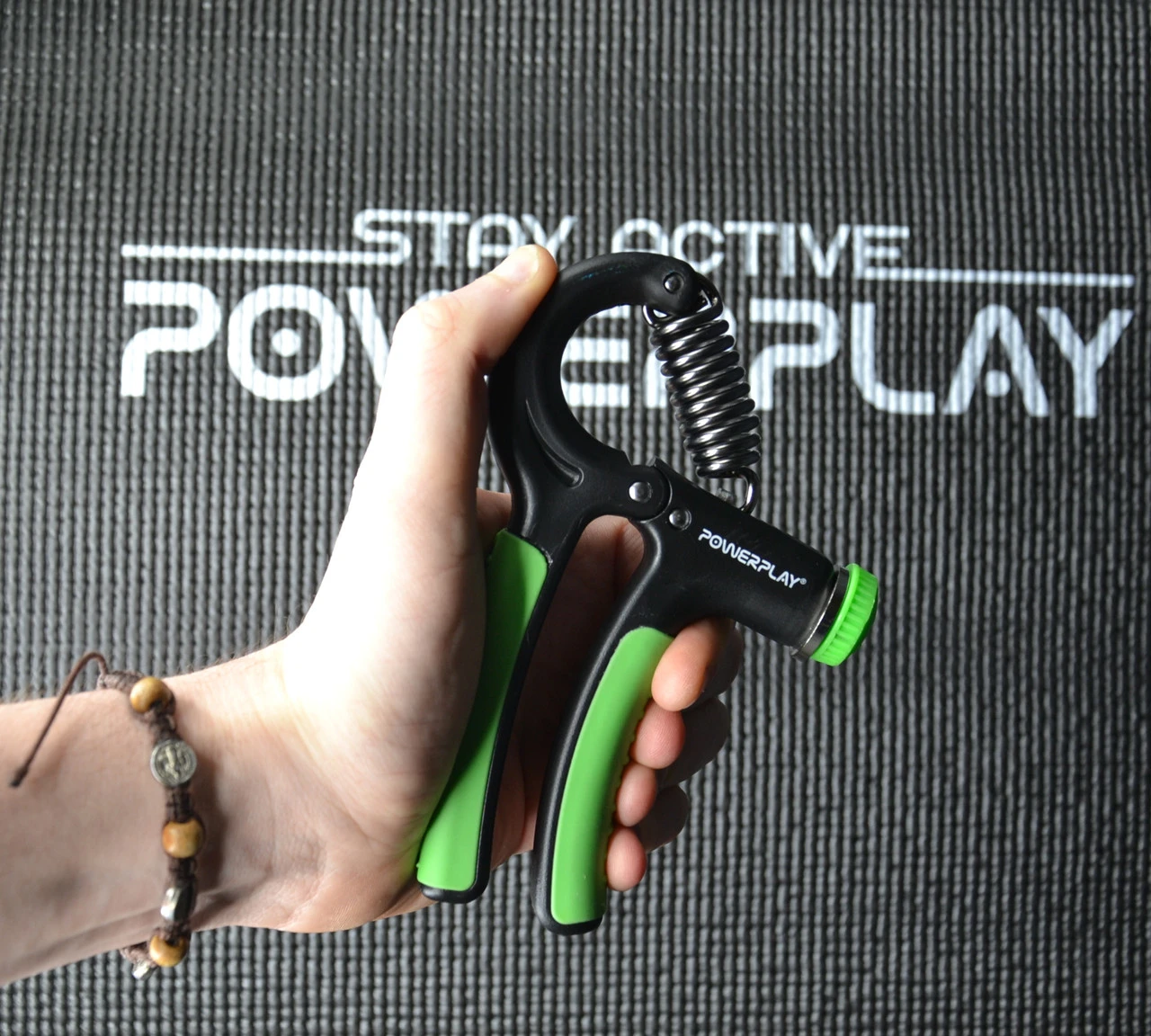Еспандер кистьовий PowerPlay PP-4323 з регульованим навантаженням 10-40 кг. Strength Grip Чорно-зелений — фото 7