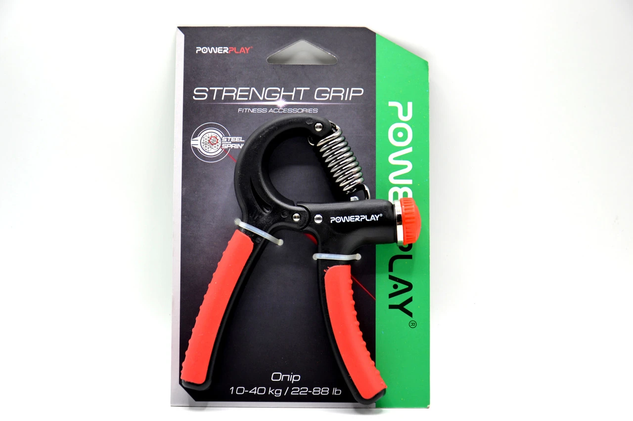 Еспандер кистьовий PowerPlay PP-4323 з регульованим навантаженням 10-40 кг. Strength Grip Чорно-червоний — фото 11