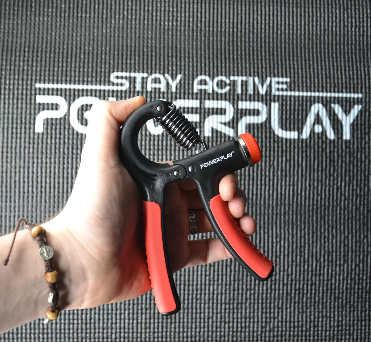 Еспандер кистьовий PowerPlay PP-4323 з регульованим навантаженням 10-40 кг. Strength Grip Чорно-червоний — фото 7
