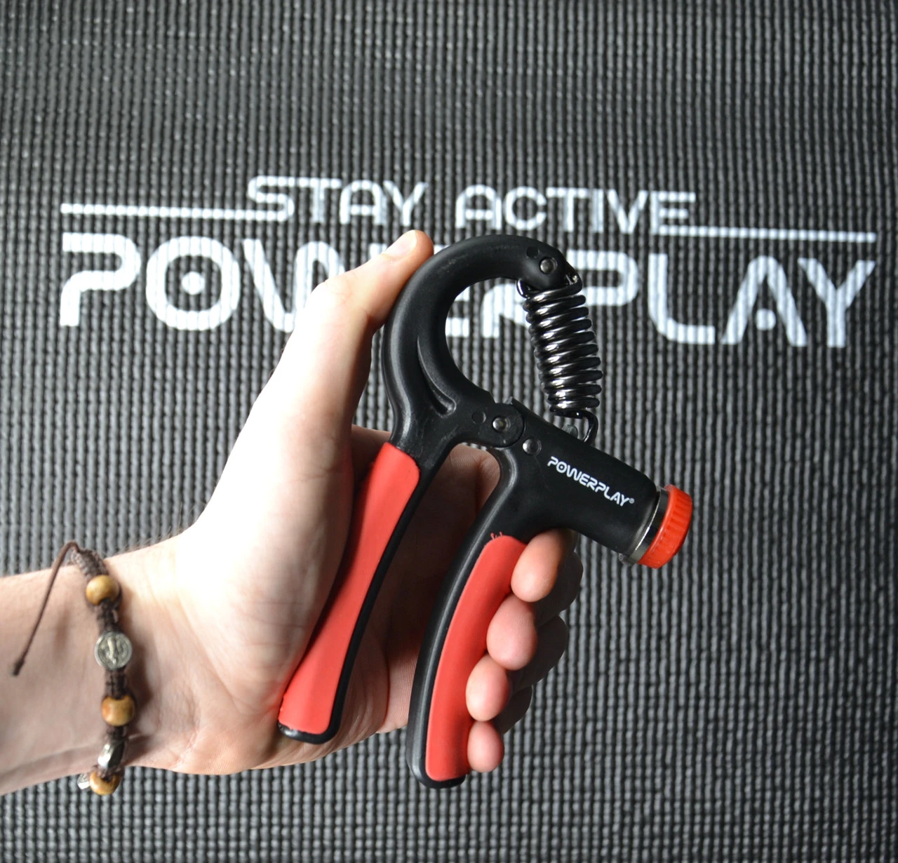 Еспандер кистьовий PowerPlay PP-4323 з регульованим навантаженням 10-40 кг. Strength Grip Чорно-червоний — фото 8