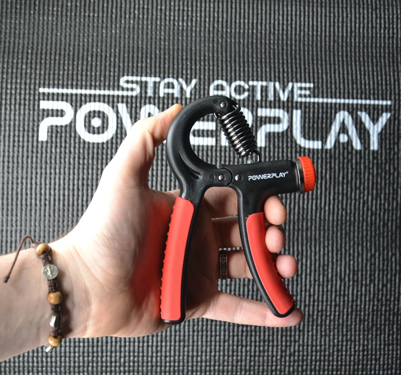Еспандер кистьовий PowerPlay PP-4323 з регульованим навантаженням 10-40 кг. Strength Grip Чорно-червоний — фото 9