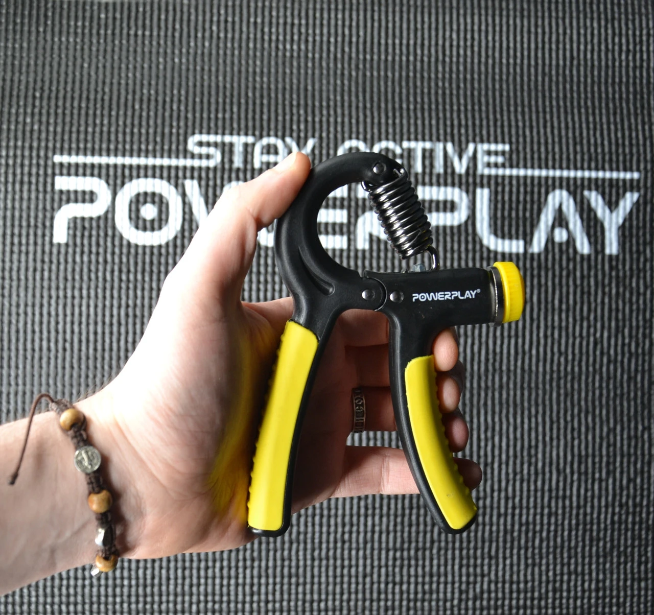 Еспандер кистьовий PowerPlay PP-4323 з регульованим навантаженням 10-40 кг. Strength Grip Чорно-жовтий — фото 6