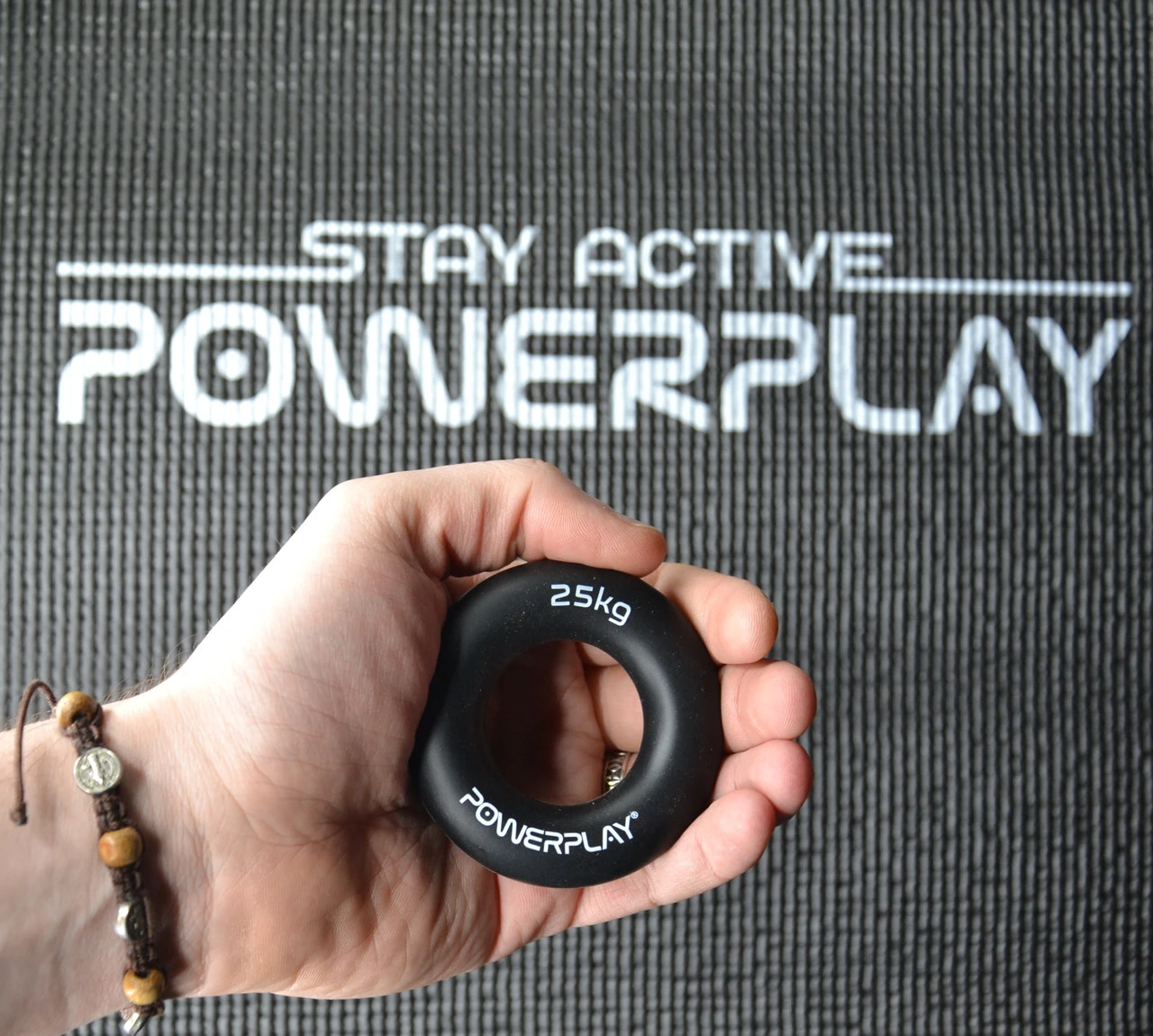 Еспандер кистьовий силіконовий PowerPlay PP-4324 Hand Grip Ring Hard 25 кг. Чорний — фото 8