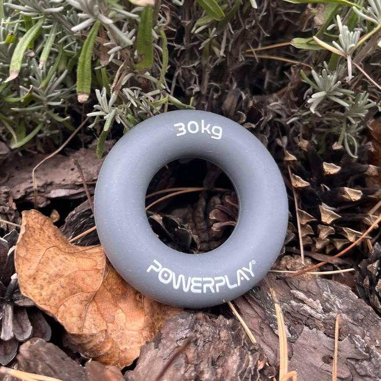 Еспандер кистьовий силіконовий PowerPlay PP-4324 Hand Grip Ring X-Hard 30 кг. Сірий — фото 5