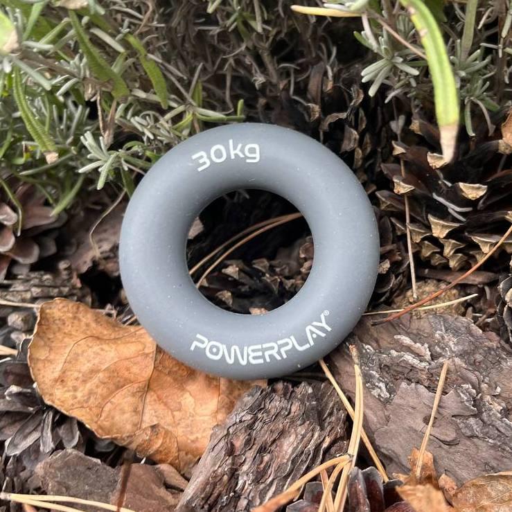 Еспандер кистьовий силіконовий PowerPlay PP-4324 Hand Grip Ring X-Hard 30 кг. Сірий — фото 6