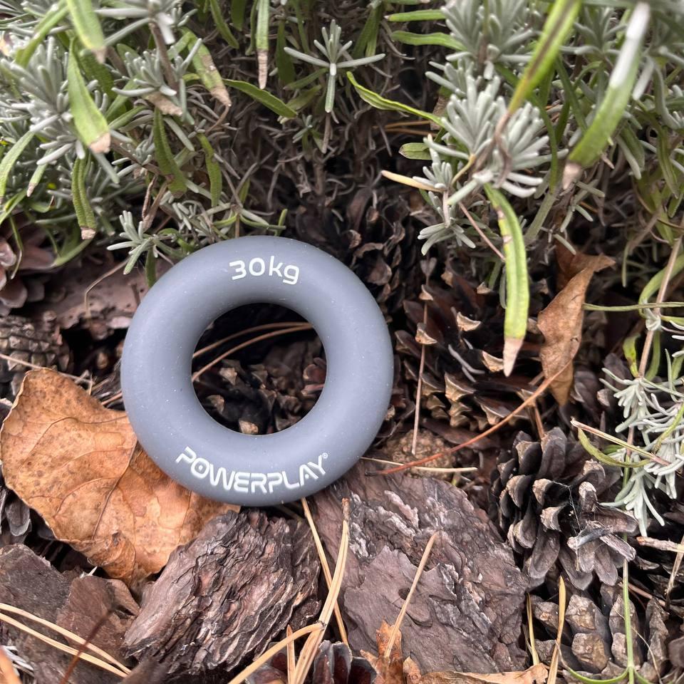 Еспандер кистьовий силіконовий PowerPlay PP-4324 Hand Grip Ring X-Hard 30 кг. Сірий — фото 8
