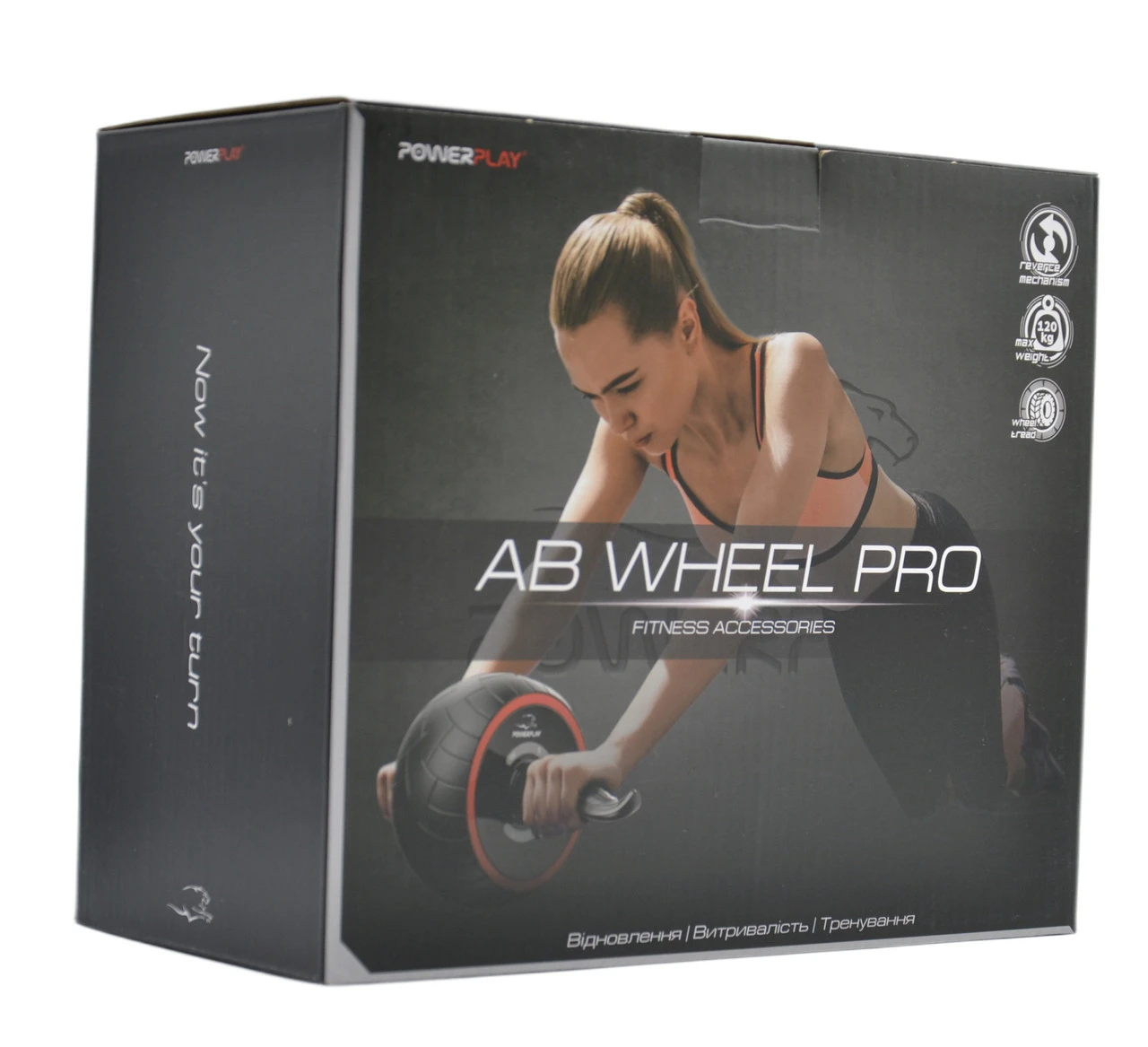 Колесо для преса PowerPlay 4326 зі зворотним механізмом AB Wheel Pro Чорно-червоне — фото 9