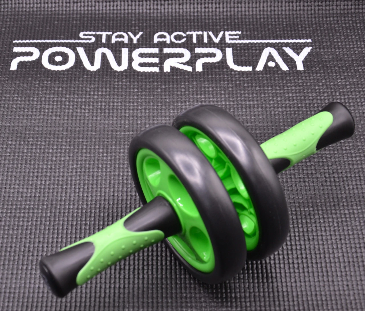 Колесо для преса подвійне PowerPlay 4327 Dual-Core Ab Wheel  Чорно-зелене — фото 6