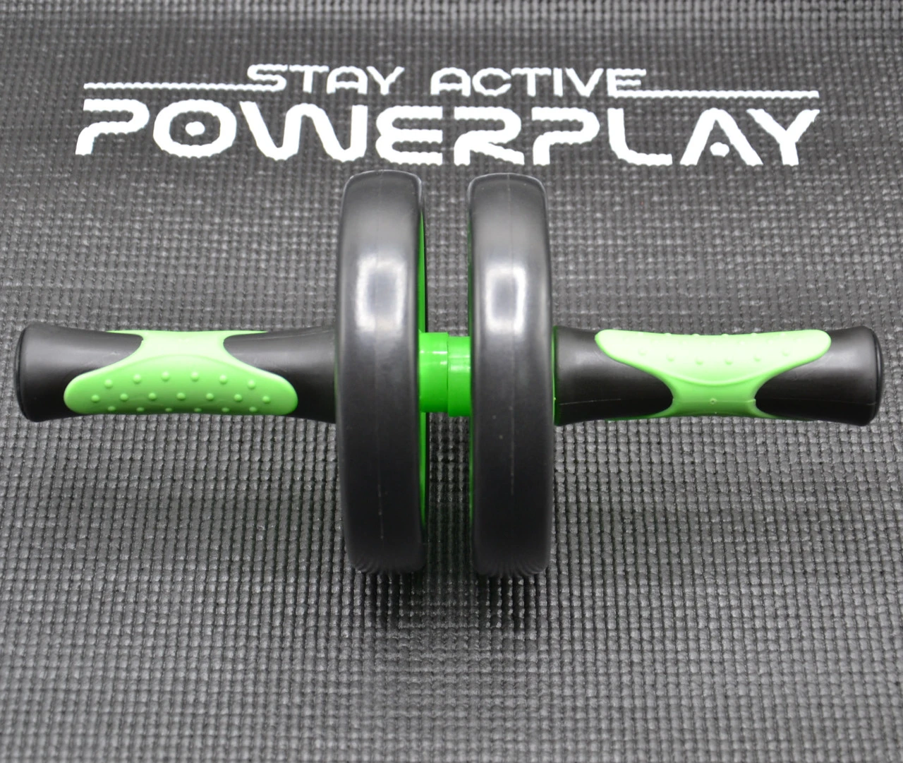Колесо для преса подвійне PowerPlay 4327 Dual-Core Ab Wheel  Чорно-зелене — фото 7