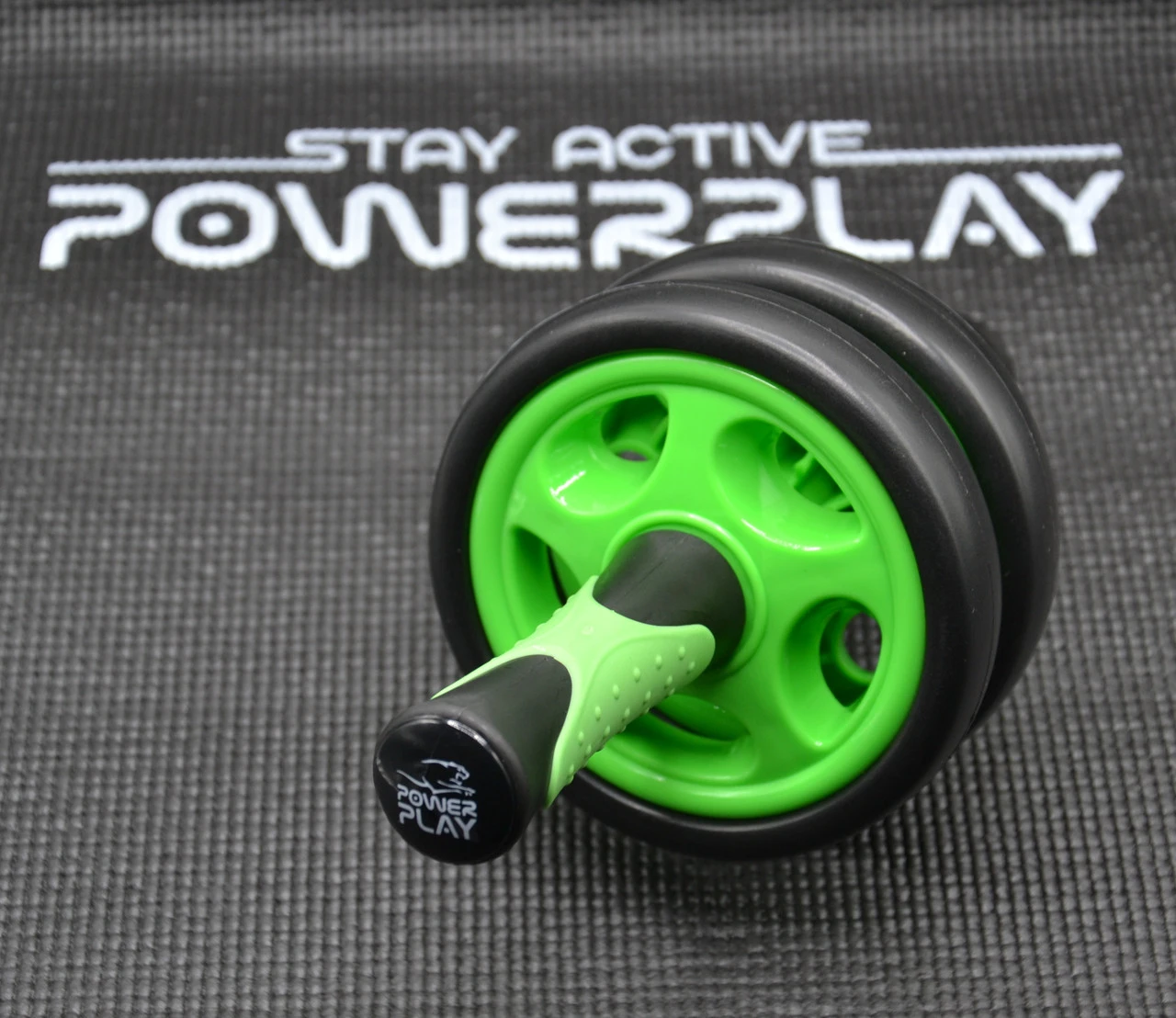 Колесо для преса подвійне PowerPlay 4327 Dual-Core Ab Wheel  Чорно-зелене — фото 8