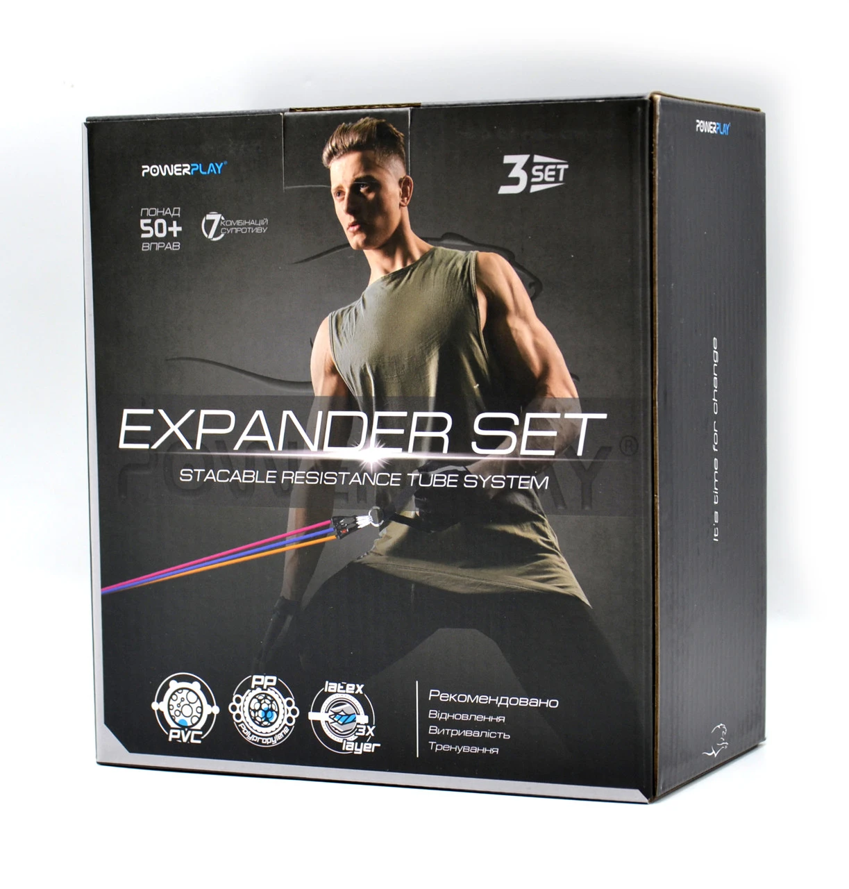 Набір трубчастих еспандерів PowerPlay PP-4101 Expander Tube Set 3шт. (до 18,2 кг.) — фото 11
