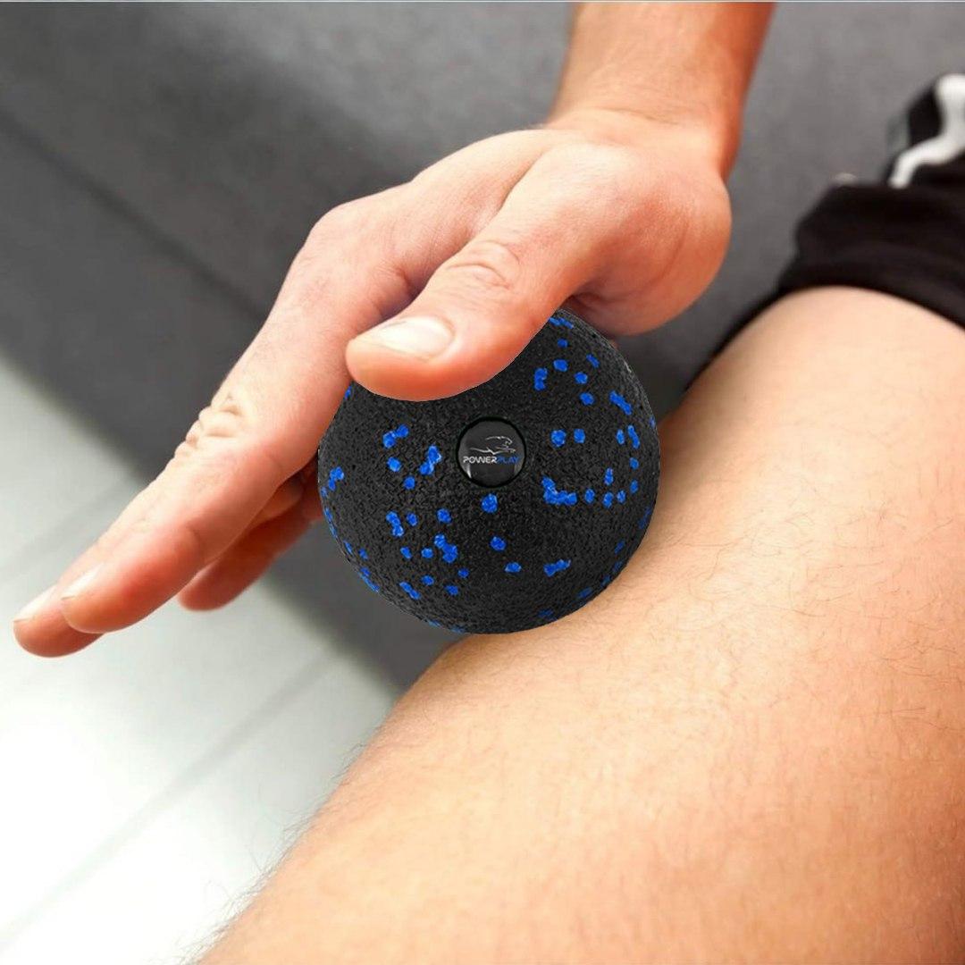 Масажний м'яч PowerPlay PP-4351 Epp Massage Ball (d10) Чорно/Синій — фото 4