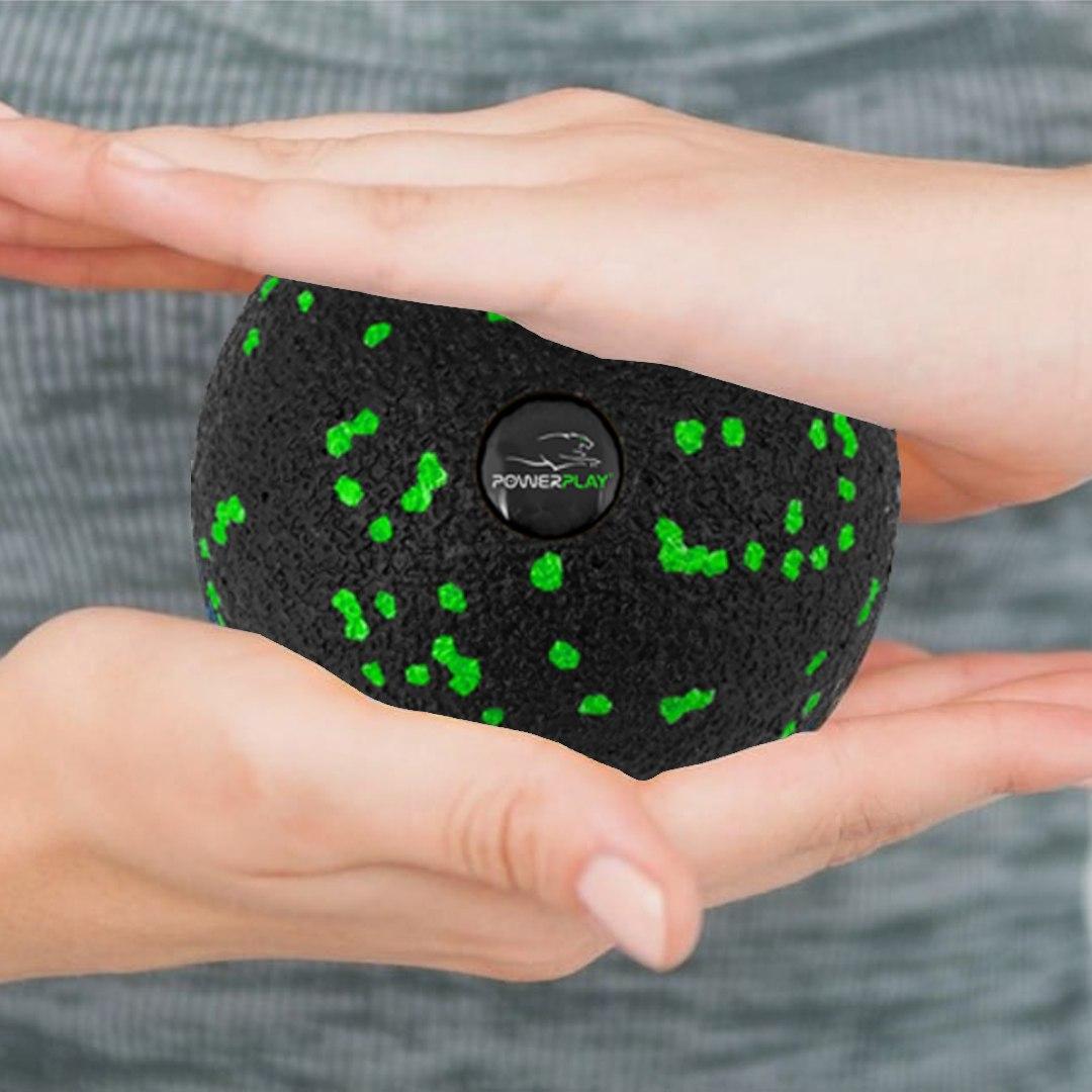 Масажний м'яч PowerPlay PP-4351 Epp Massage Ball (d10) Чорно/Зелений — фото 4