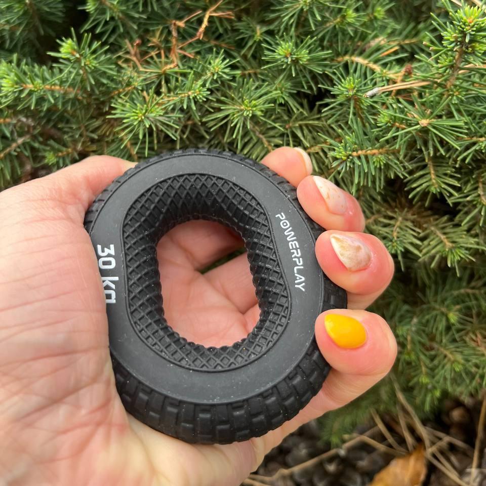 Еспандер кистьовий силіконовий PowerPlay PP-4333 Hand Grip Hard 30 кг. Чорний — фото 3