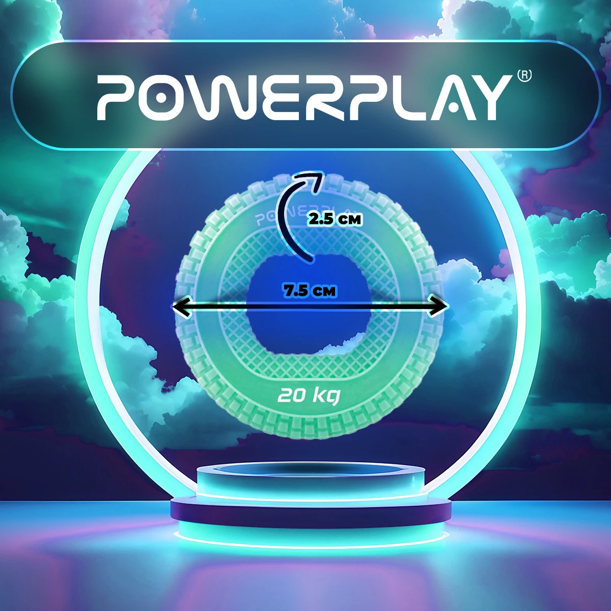 Еспандер кистьовий силіконовий PowerPlay PP-4333 Hand Grip Medium 20 кг. Зелений — фото 8