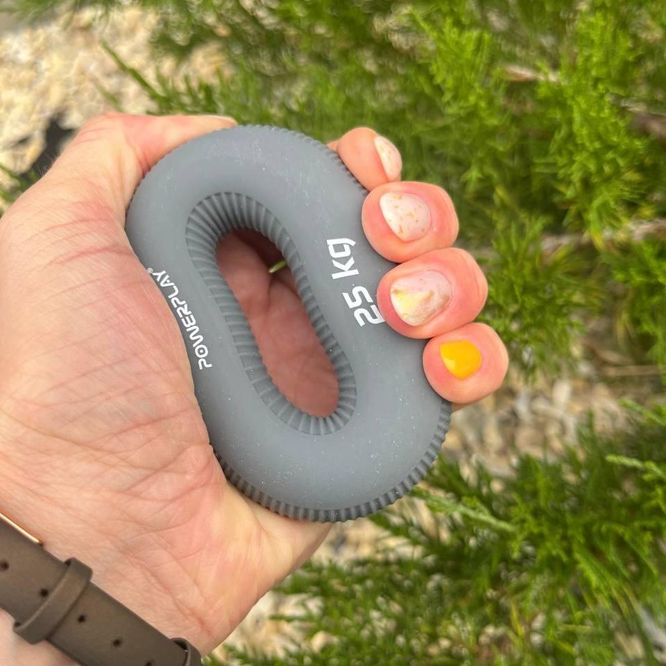 Еспандер кистьовий силіконовий PowerPlay PP-4336 Hand Grip Large 25 кг. Сірий — фото 3