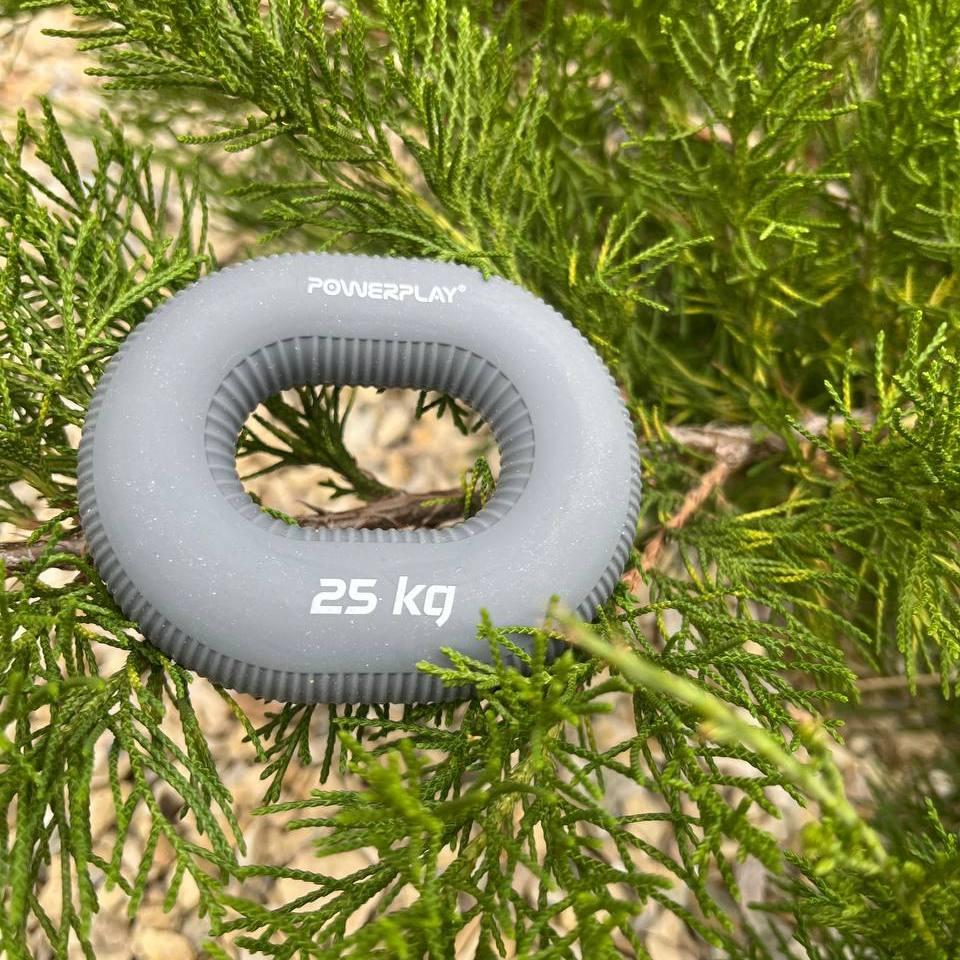 Еспандер кистьовий силіконовий PowerPlay PP-4336 Hand Grip Large 25 кг. Сірий — фото 5