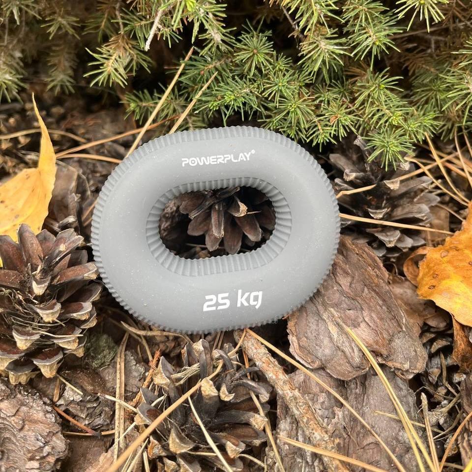 Еспандер кистьовий силіконовий PowerPlay PP-4336 Hand Grip Large 25 кг. Сірий — фото 6