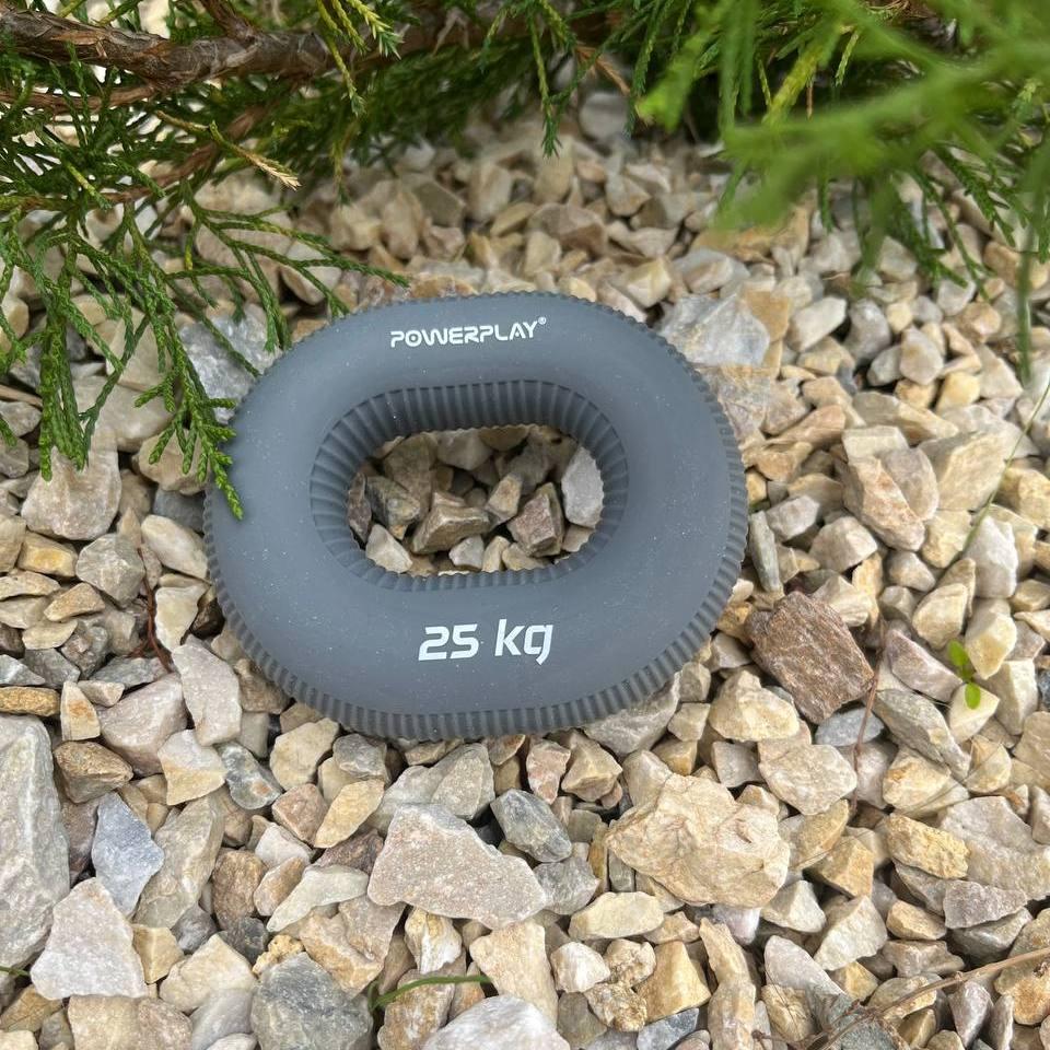 Еспандер кистьовий силіконовий PowerPlay PP-4336 Hand Grip Large 25 кг. Сірий — фото 7