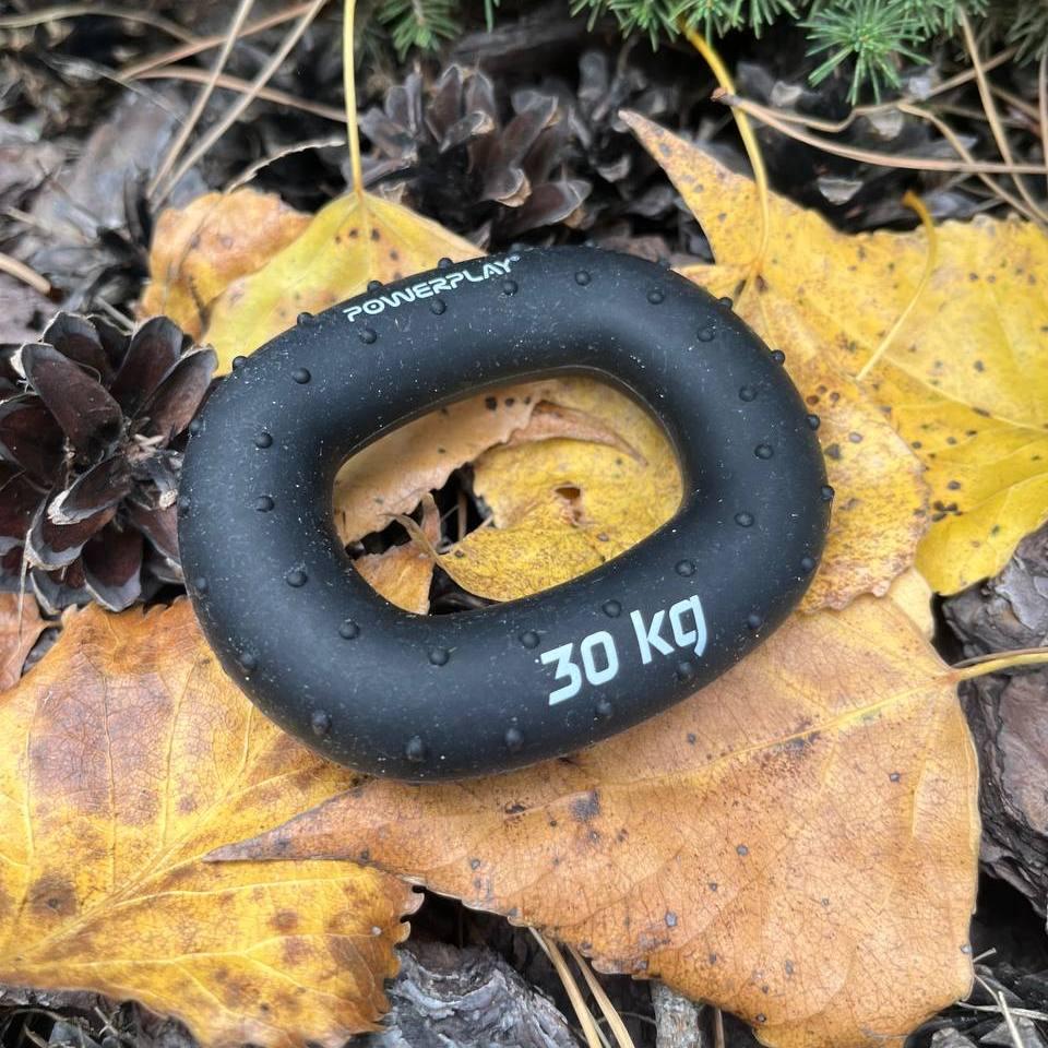 Еспандер кистьовий силіконовий PowerPlay PP-4337 Hand Grip Hard 30 кг. Чорний — фото 5