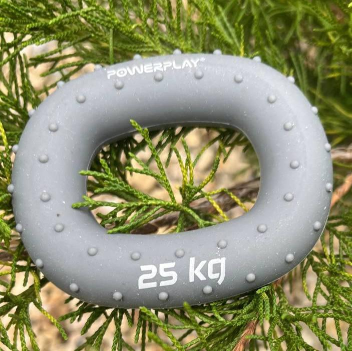 Еспандер кистьовий силіконовий PowerPlay PP-4337 Hand Grip Large 25 кг. Сірий — фото 5