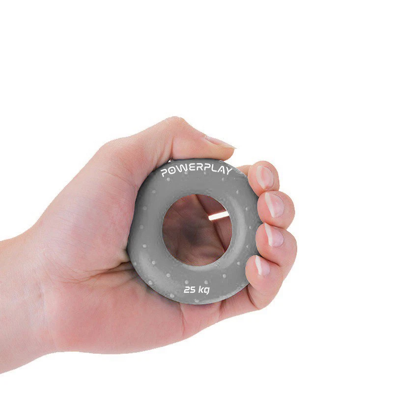 Еспандер кистьовий силіконовий PowerPlay PP-4338 Hand Grip Large 25 кг. Сірий — фото 3