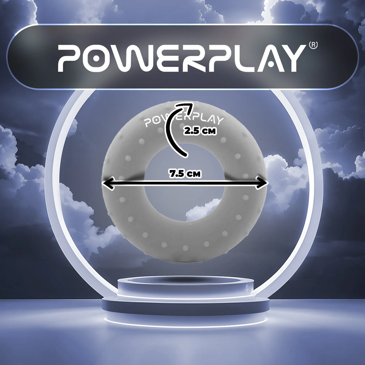 Еспандер кистьовий силіконовий PowerPlay PP-4338 Hand Grip Large 25 кг. Сірий — фото 6