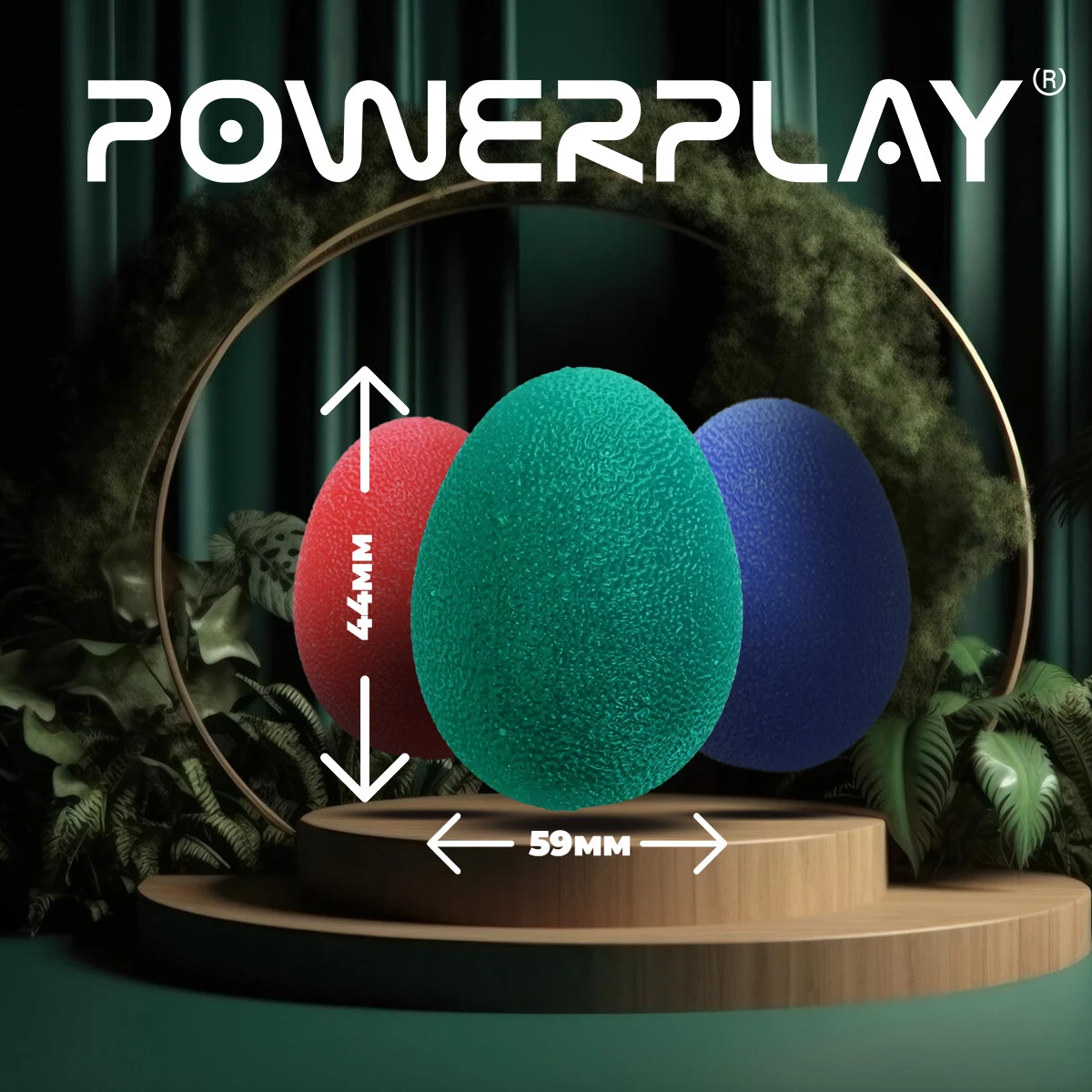 Набір силіконових еспандерів-яйце (тренажер для кисті) PowerPlay PP-4340 Power Grip Set (набір 3 шт.) — фото 11