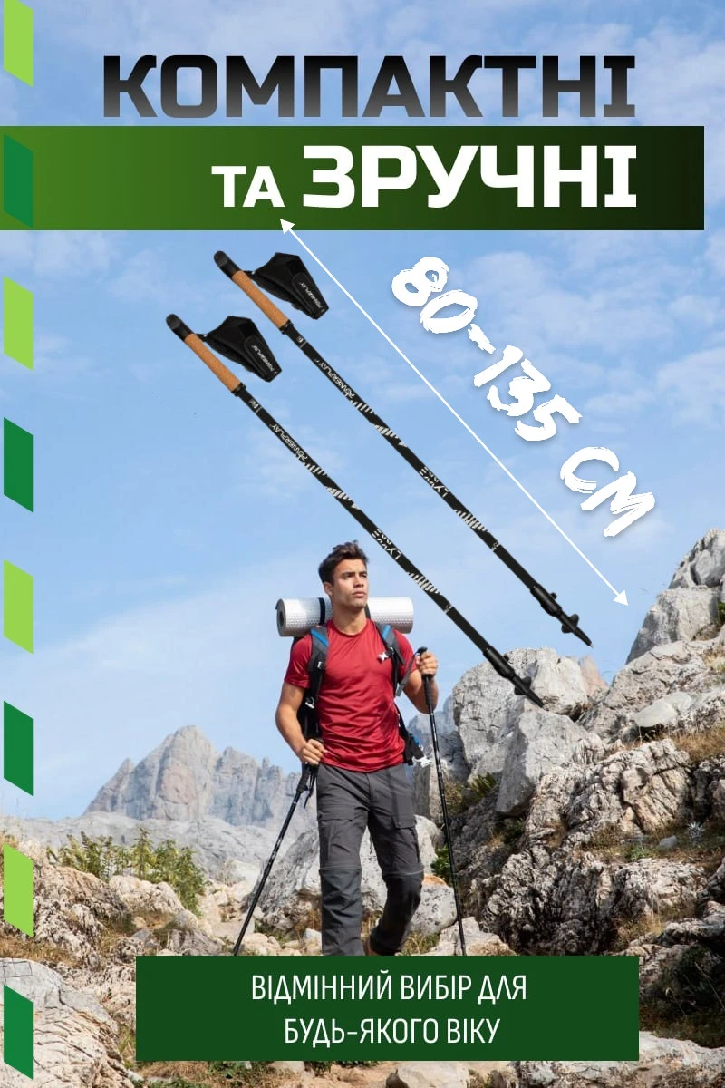 Палиці для скандинавської ходьби PowerPlay 9104 Lykke Black/White 80-135 см (пара) — фото 4