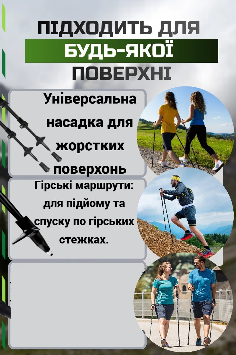 Палиці для скандинавської ходьби PowerPlay 9104 Lykke Black/White 80-135 см (пара) — фото 8