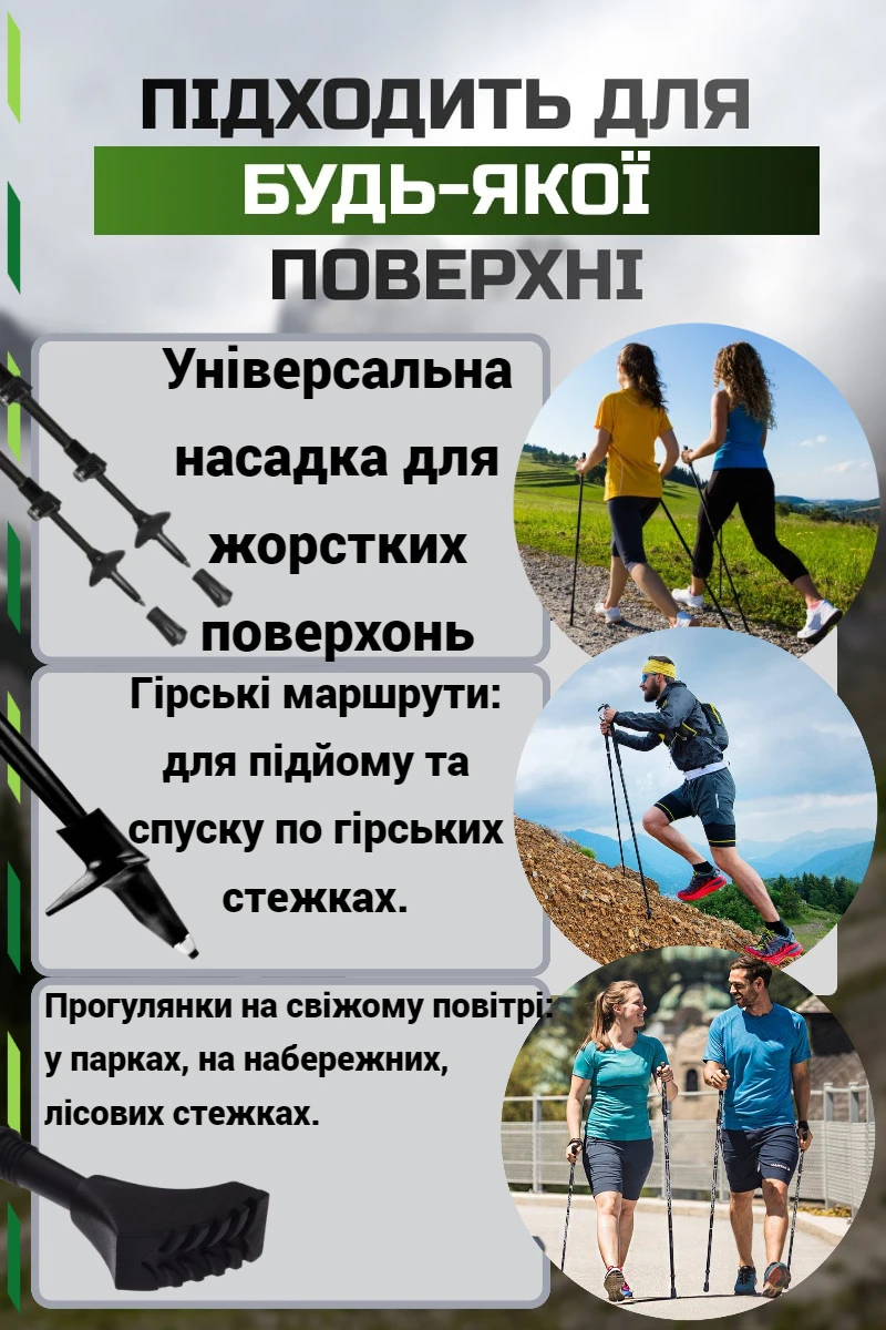 Палиці для скандинавської ходьби PowerPlay 9105 Sisu Black/Gold 80-135 см (пара) — фото 8