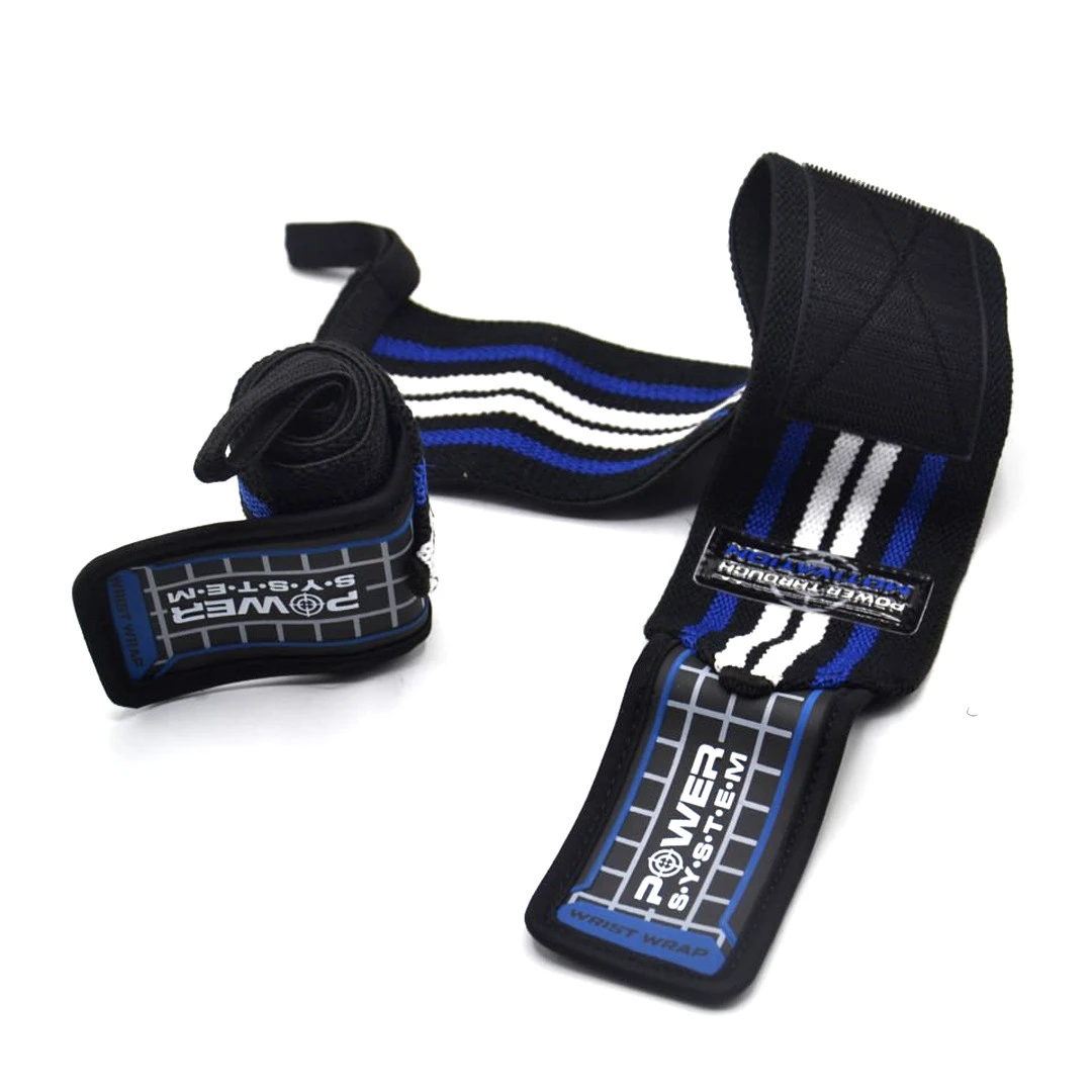 Бинти для зап'ясть (кистьові бинти) Power System PS-3500 Wrist Wraps  Blue/Black  (пара) — фото 2