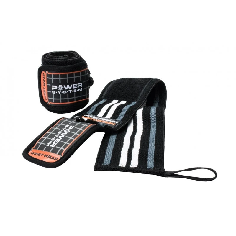 Бинти для зап'ясть (кистьові бинти) Power System PS-3500 Wrist Wraps Grey/Black  (пара) — фото 5