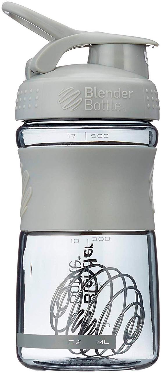 Шейкер спортивний (пляшка) BlenderBottle SportMixer Flip 20oz/590ml Grey — фото 5