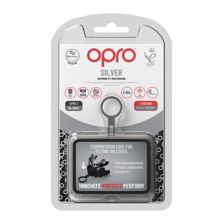 Капа OPRO Silver доросла (вік 11+) Grillz Black/Silver (art.102502013) — фото 10