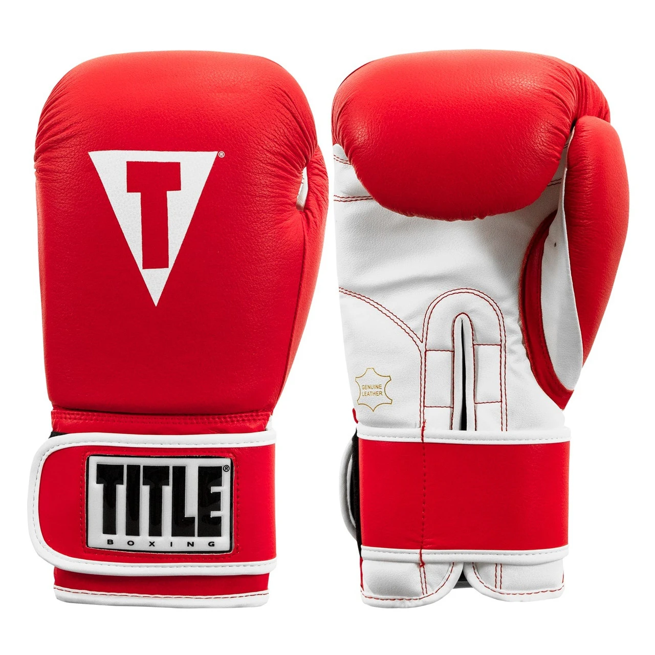Боксерські рукавиці TITLE Boxing Pro Style Leather Gloves3.0 Red/White 16 oz (бинти 4м. в комплекті) — фото 5