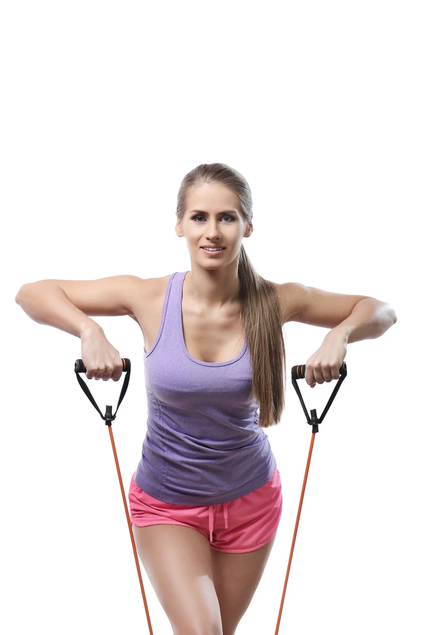 Трубчастий еспандер для фітнесу з ручками U-POWEX Latex resistance tube 30LB Red (13.5кг.) — фото 4