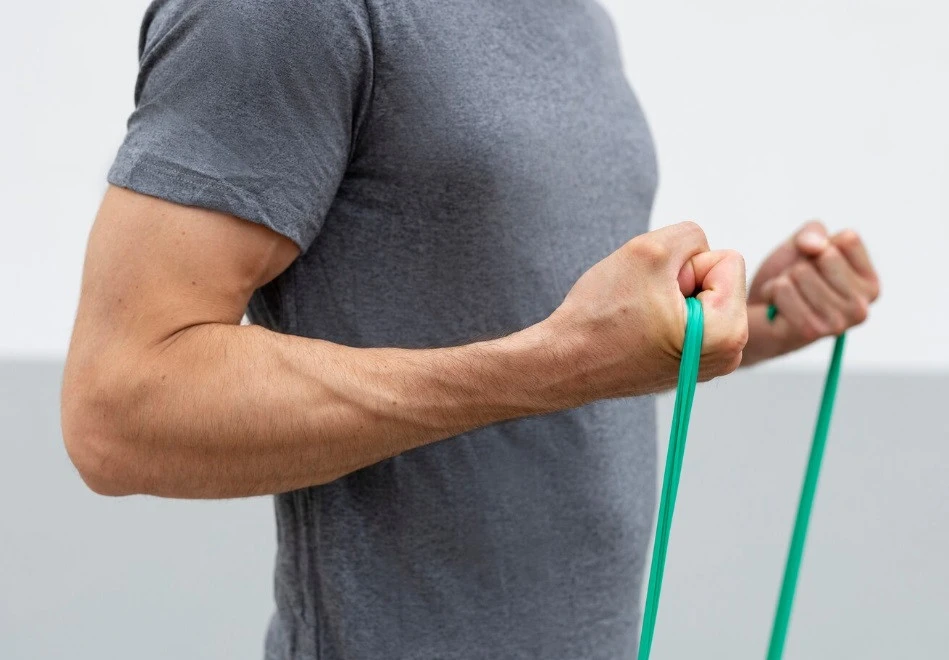 Стрічка-еспандер для фітнесу та реабілітації U-POWEX Fitness band 0.5мм. (9.1 кг) Green — фото 10