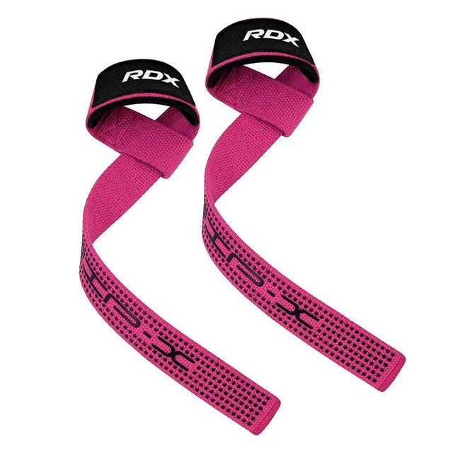 Лямки для тяги RDX S4 Gym Cotton Gel Straps Pink Plus — фото 4