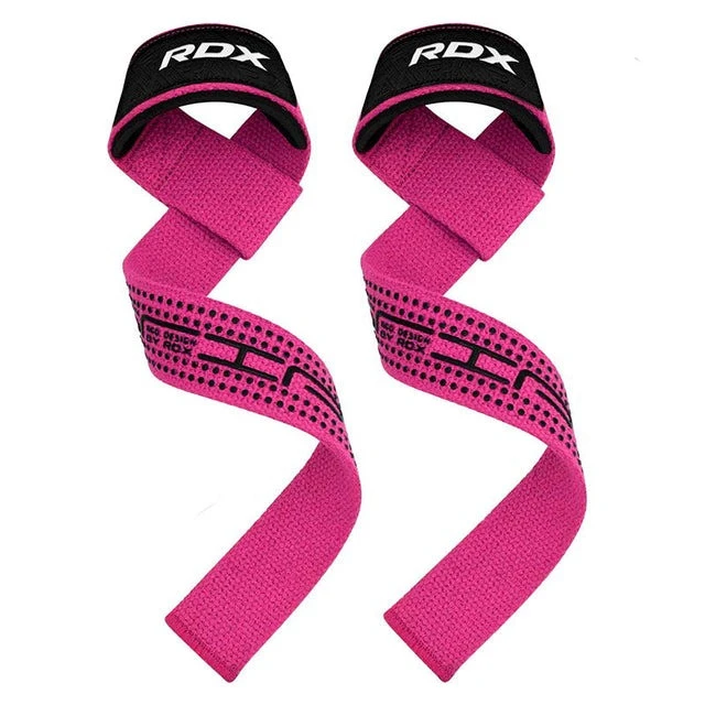 Лямки для тяги RDX S4 Gym Cotton Gel Straps Pink Plus — фото 5