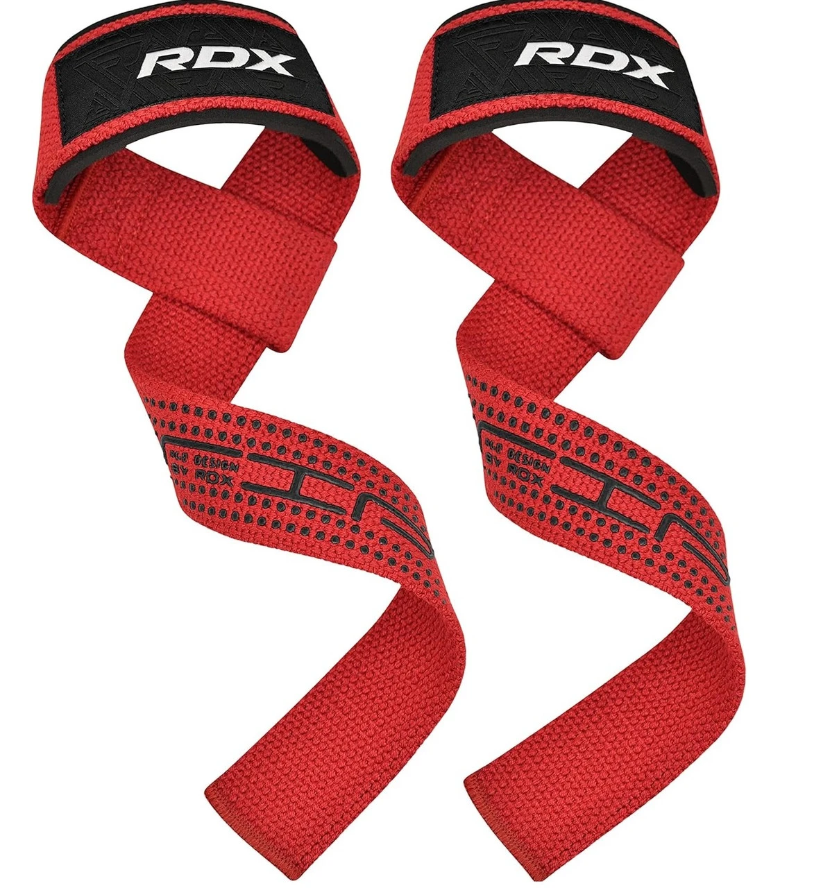 Лямки для тяги RDX S4 Gym Cotton Gel Straps Red Plus — фото 3